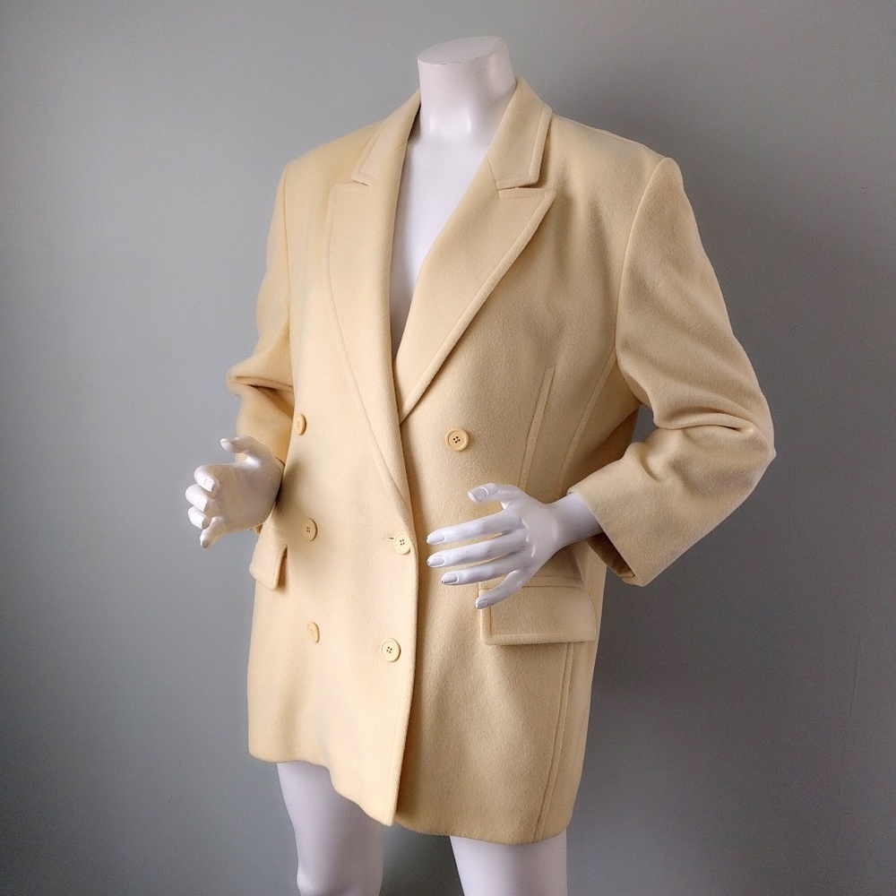 Mondi Easter Yellow Oversized Wool Blazer Coat 40 - image 4